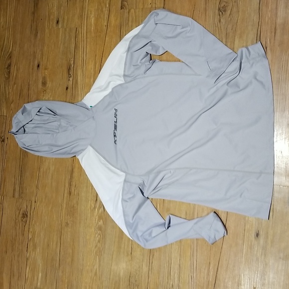 KPSlin white hooded running top w/ back zipper sz M EUC - Picture 1 of 8